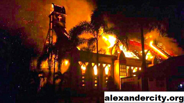 Gereja Metodis Alexander City Terbakar Saat Cuaca Buruk 2021